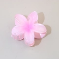 Pink plumeria flower hair claw clip with elegant gradient petals and strong grip - 1 Piece / #10 Pink / Bulk Packaging