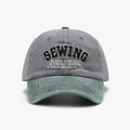 Vintage Washed Baseballkappe in Grau und Dunkelgrün mit 3D SEWING Stickerei - Rauchgrau