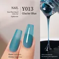 Japanese nail polish gel Y013 Glacier Blue with matte and glossy finish effects - Y-013 Glacier Blue