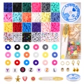 Detailed set of 4000 clay beads and 24 grids of DIY jewelry making accessories - 26 Grids Clay Beads + 6 Grids Letter Beads + Accessories