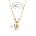 Golden sun pendant necklace with pearls, size 40+5cm, 13.8mm sun charm detail - Freshwater Pearl Gold Bead Chain Sun Pendant Necklace