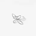 Adjustable 316L stainless steel open ring featuring a minimalist silver butterfly design - Silver Butterfly Style (PD716)