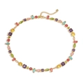 Luxury rainbow zircon necklace with multicolored gemstones and gold-plated chain - Gold Irregular Colorful Zircon Spliced Necklace
