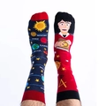 Asymmetric crew socks with solar system planets and cartoon character design - Universe Scientist