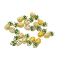 DIY gold pineapple charms with green enamel leaves and rhinestones for jewelry making - Gold Rhinestone Pineapple