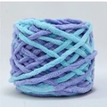 Gomitolo di lana spessa ciniglia blu e viola per maglieria fai-da-te di sciarpe e borse - Blu Verde Segmentato