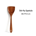 Spatola in legno di teak naturale per padelle antiaderenti, misura 38,5x9,5 cm - Spatola Extra Lunga