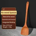 Natural koushu wood spatula 35x9.5cm seamless one-piece design in reddish brown finish - Wooden Medium Spatula (35*9.5cm)