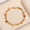Gold - Purple Pink Stone