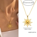 Collier pendentif soleil en acier titane doré avec spécifications de taille - Pendentif Soleil 2