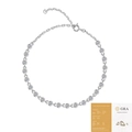 Bracelet cube en moissanite argentée avec rapport de certification GRA officiel sur fond blanc - Style Tennis L15798 (Avec Certificat GRA) / Rangée de Pierres de 2,5mm + Certificat
