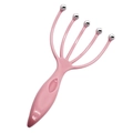 Ergonomic pink 5-claw head massager with rolling metal beads for scalp relaxation - Claw Roller Ball Style / Pink