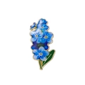 Exquisite enamel blue forget-me-not flower brooch with gold plating and green leaves - Blue Forget-Me-Not Style(C2871-5)