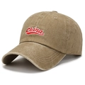 Adjustable khaki vintage washed cotton baseball cap with China embroidery for men and women - Adjustable / Khaki