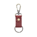 Retro rood echt lederen sleutelhanger met bronzen metalen haak op witte achtergrond - Crazy Horse Wijnrood