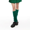 Leuchtend grüne gerippte Strickstulpen für Damen im stylischen Lagenlook Design - 40CM / Dunkelgrün