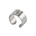 Anillo abierto en forma de C de acero inoxidable pulido con lazo para colgar bisutería - 6mm / Color Acero