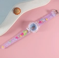 Kids purple mermaid quartz watch with 3D silicone cartoon strap and clear numerals - Mermaid / Purple