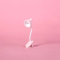 Pink magnetic clip-on flower desk lamp with flexible neck for bedside and study - Round Head Clip Lamp (LD10B) / Pink