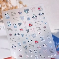 Cute holographic puppy and heart nail art stickers in model M-1182 silver finish - M1182 Color Silver With Glass Fragments