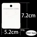 White rectangular earring display card with S925 hook slots and 7.2x5.2cm dimensions - White Display Card For Stainless Steel (Style 05N1) / Medium