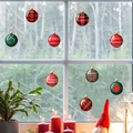 Set di 9 adesivi natalizi per finestre con palline rosse e verdi per feste - PH-QT1225 (Set da 9)