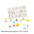 Multi-shape button silicone mold for DIY baking and crafts with 15 unique button designs - 2# / Gray