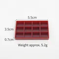 Miniature red 12-slot plastic tray for DIY crafts and dollhouse food accessories - 5.5cm Gridded Tray