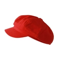 Classic bright red cotton linen newsboy cap in a minimalist octagonal design - One Size / Red