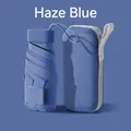 Mini haze blue foldable sun umbrella with matching portable zipper storage case - Haze Blue (With Case)