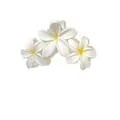 Matte white triple plumeria flower hair claw clip for elegant updo hairstyles - Three-Flower Row / Milk Grey (Three Flower Style)