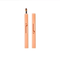 Retractable makeup brush with orange case showing extended and retracted bristles - Retractable Makeup Brush Pink
