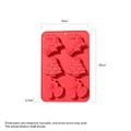 Moule à gâteaux Noël en silicone rouge à 6 cavités, motifs sapin et cloche, 18x26x3,3cm - Moule Sucre d'orge Sapin Cloche YH1107 / Rouge