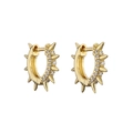 Gold spiked hoop earrings with micro-paved zircons in a punk minimalist style - Gold Rivet