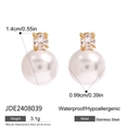 Specifiche tecniche per orecchini di perle placcati oro 18k con dimensioni e dettagli - Orecchini di Perle in Zirconia Dorata (JDE2408039)