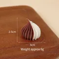 Miniature coffee and cream dollhouse accessory doll cake decoration 2.5x3cm - Pagoda Candy-Chocolate/White Mix