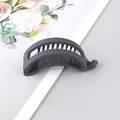 Minimalist matte grey banana hair clip for ponytails with non-slip grip design - Square / Gray