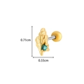 Gold conch earring with turquoise stone and dimensions 0.71cm by 0.33cm - Conch Style(1#) / Gold Yellow