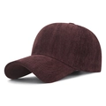 Classic burgundy herringbone baseball cap with vintage textured fabric for autumn - Adjustable / Burgundy