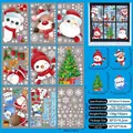 Set de 9 pegatinas navideñas para ventanas con renos, muñecos de nieve y papá noel - 20*30cm (Juego de 9 Hojas) / Lindas Pegatinas de Navidad para Ventanas