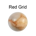 Polished natural Red Grid stone sphere with earthy reddish-brown marble patterns - Red Grid Jasper