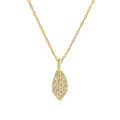 Collier élégant plaqué or 18 carats avec pendentif feuille et cristaux de zircone brillants - Pendentif Feuille (22390) / Doré