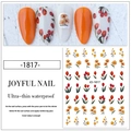 Detail of red tulip nail art stickers with ultra-thin waterproof floral designs - Model JO-1817