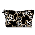 Detailed view of the cow print digital makeup bag featuring black and white patterns. - Black White Brown Cow Print (030908)