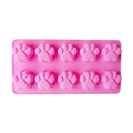 Pink silicone mold featuring ten animal paw cavities for DIY candy and chocolate making - 10-Cavity Cat Paw Pink