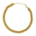 Collana girocollo a rete intrecciata dorata in acciaio al titanio con chiusura a moschettone - Collana / 40+5cm / Oro