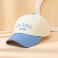 Retro two-tone baseball cap with Arizona 1751 embroidery in beige and blue canvas - M / Blue