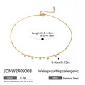 Golden stainless steel letter necklace with sparkling cubic zirconia charms for women - Rhinestone Dotted Necklace(JDNW2409003) / Gold