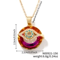 Detailansicht der Evil Eye Halskette Abmessungen inklusive Anhängerhöhe und Kettenlänge - Orange-Violett-Verlauf/N00921-156