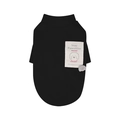 Minimalistisches schwarzes Hunde-T-Shirt mit 'Stay Pawsitive'-Patch für kleine Tiere - S / Schwarz